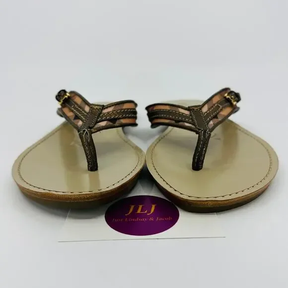 Burberry Women's Aldermary Haymarket Check Flip Flop Sandals Size 39 EU / 9 US - Picture 4 of 15